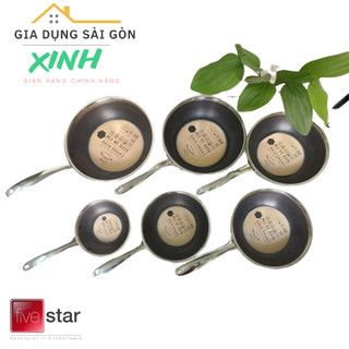  Chảo chống dính sâu lòng Blackcube Fivestar 3 Lớp Inox 304 liền khối từ size 16 cm đến size 32 cm 