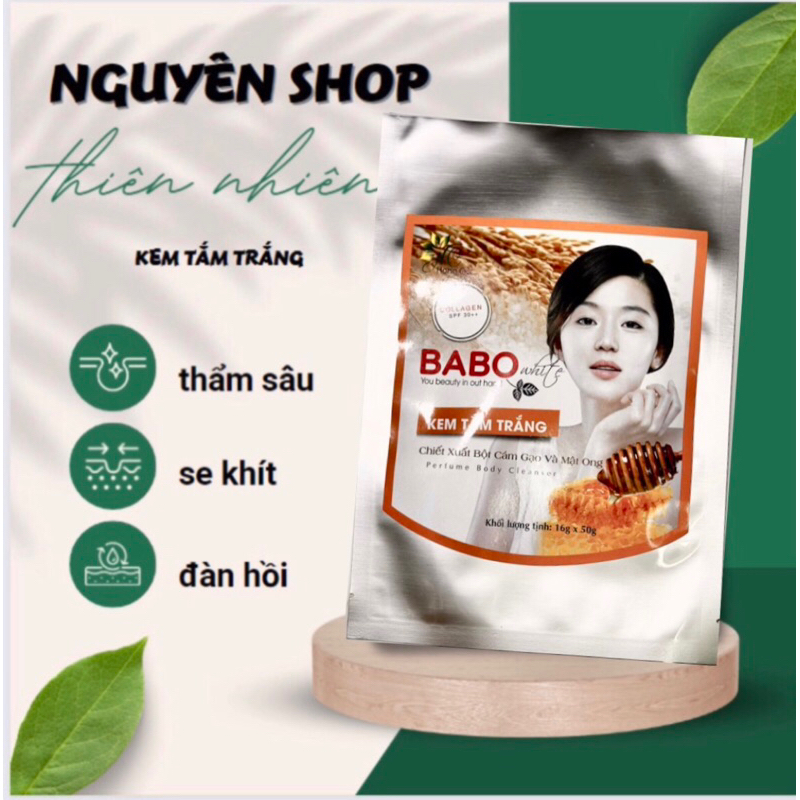 Mĩ Phẩm. Bột Cám Gạo và Mật ong- KEM TẮM TRẮNG BABO