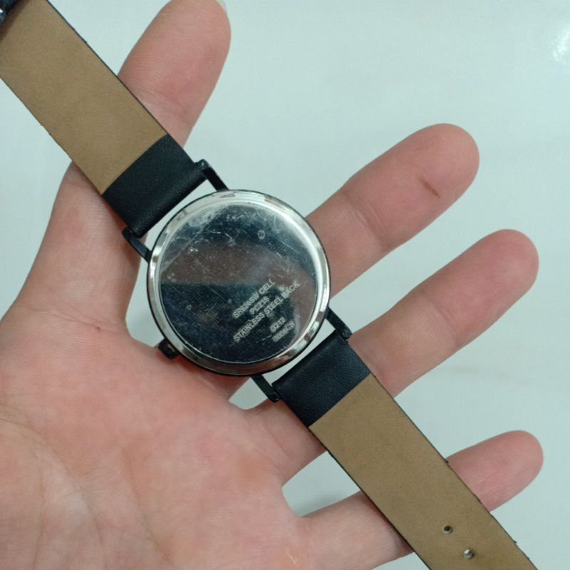 Đồng hồ si nam dây da hiệu NO BRAND ful đen độ mới 88%