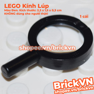 [1 Cái] Phụ Kiện LEGO Kính Lúp, Kích Thước: 2,3 x 1,5 x 0,3 cm, Màu Đen (KHÔNG dùng cho người thật)