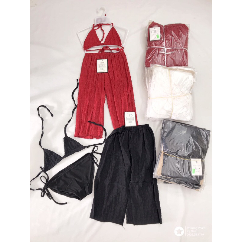 Diện ngay set bikini 3 món siêu đẹp siêu xinh cho bé diện đi biển thì hết sẩy