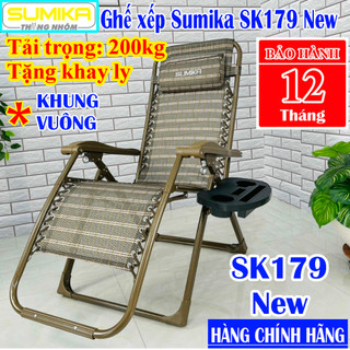 Ghế xếp thư giãn Sumika SK179AG Bảo hành 12 Tháng Tặng khay ly