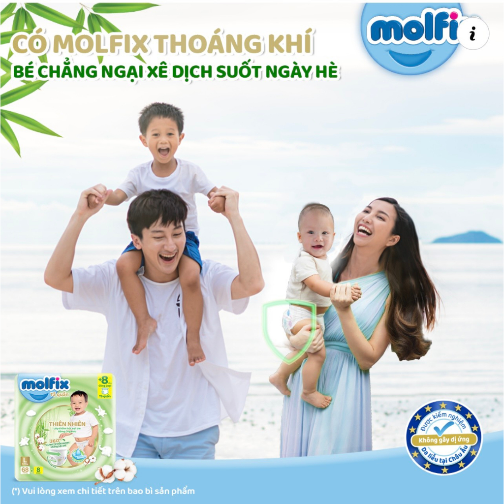 Tã bỉm quần Molfix Thổ Nhĩ Kì thiên nhiên organic size L20/XL18 miếng