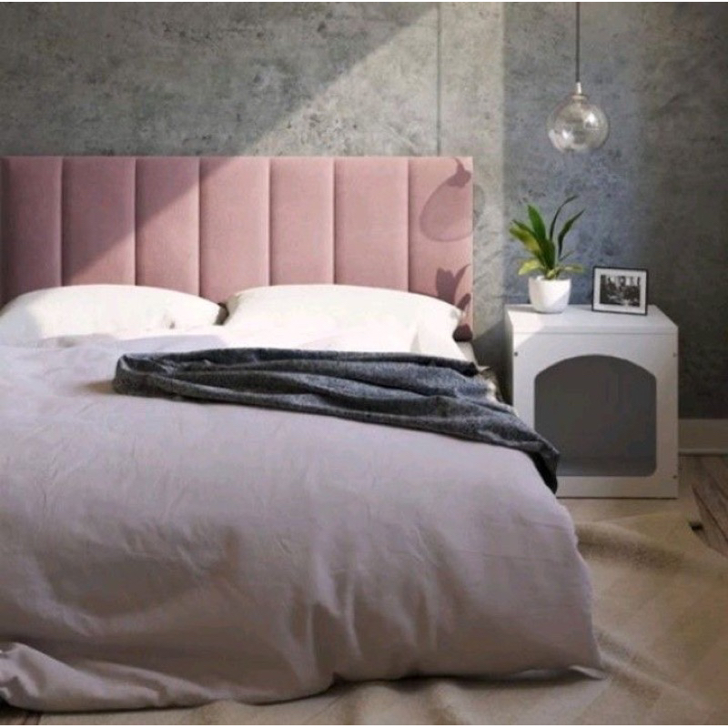 N40-BỘ ỐP TRANG TRÍ ĐẦU GIƯỜNG BỌC NHUNG CAO CẤP – HELEN’S INTERIOR