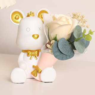 Chú gấu bear nhiều màu ôm hoa - lọ cắm hoa cute