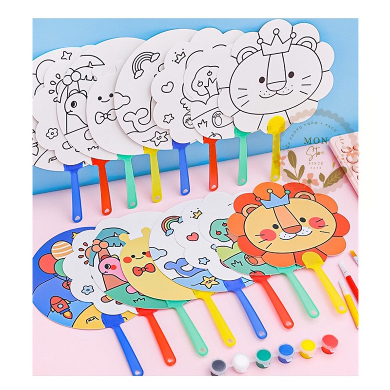 Quạt giấy tô màu