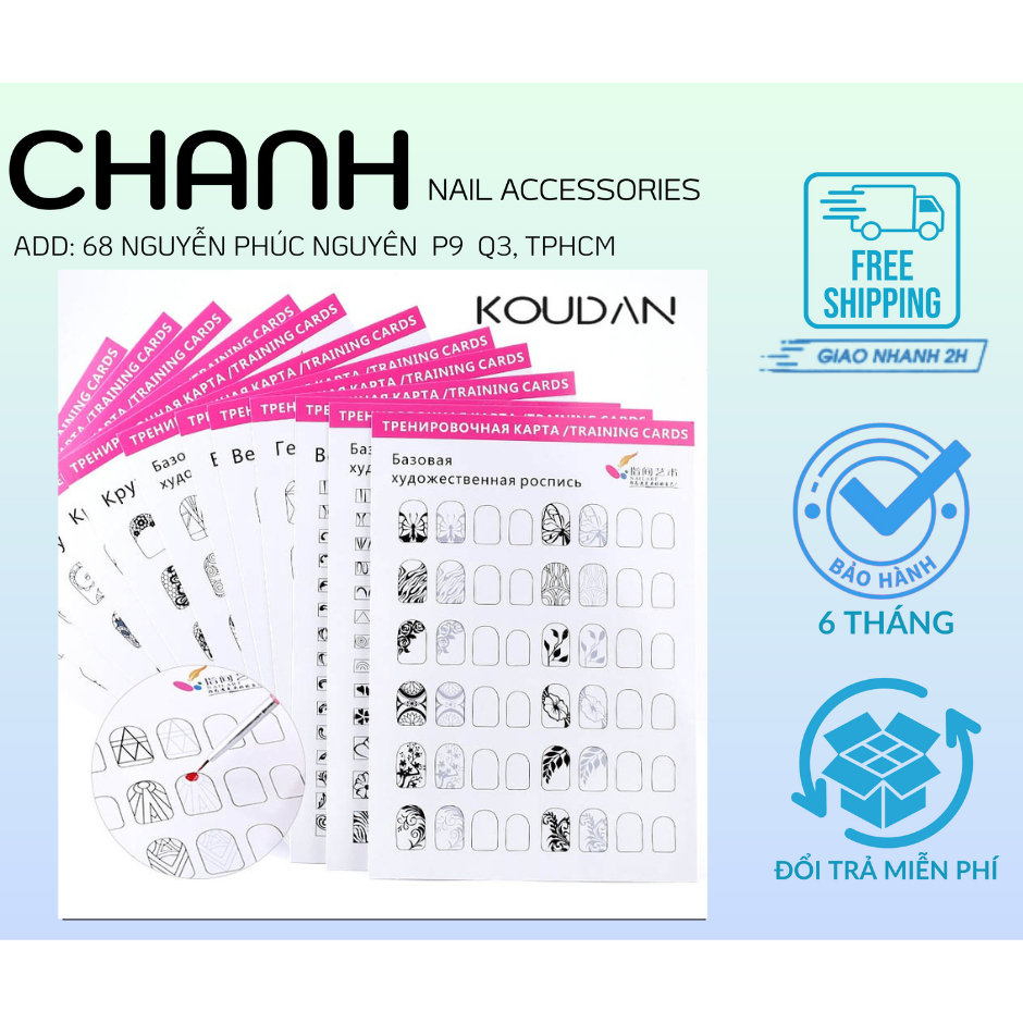 Bảng Tập Vẽ - Giấy Học Vẽ Nail, Vẽ Móng Có thể Xoá Dùng lại nhiều lần