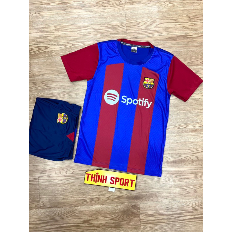 Bộ quần áo đá banh trẻ em Barcelona, Bộ quần áo bóng đá trẻ em in tên và số theo yêu cầu