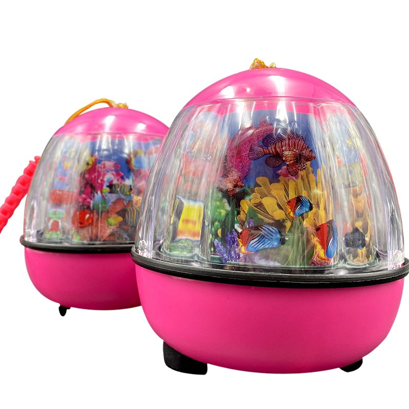 Lồng đèn kéo quân đèn lồng bể cá xoay cho be chơi trung thu phát sáng và có nhạc tặng kèm pin
