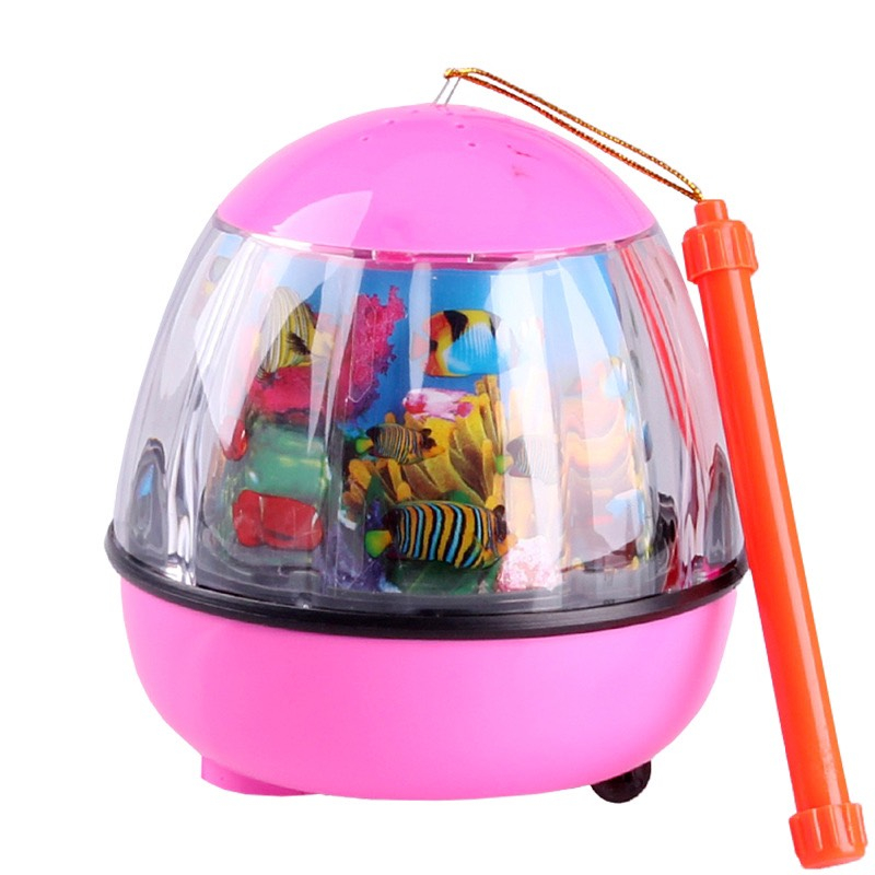 Lồng đèn kéo quân đèn lồng bể cá xoay cho be chơi trung thu phát sáng và có nhạc tặng kèm pin