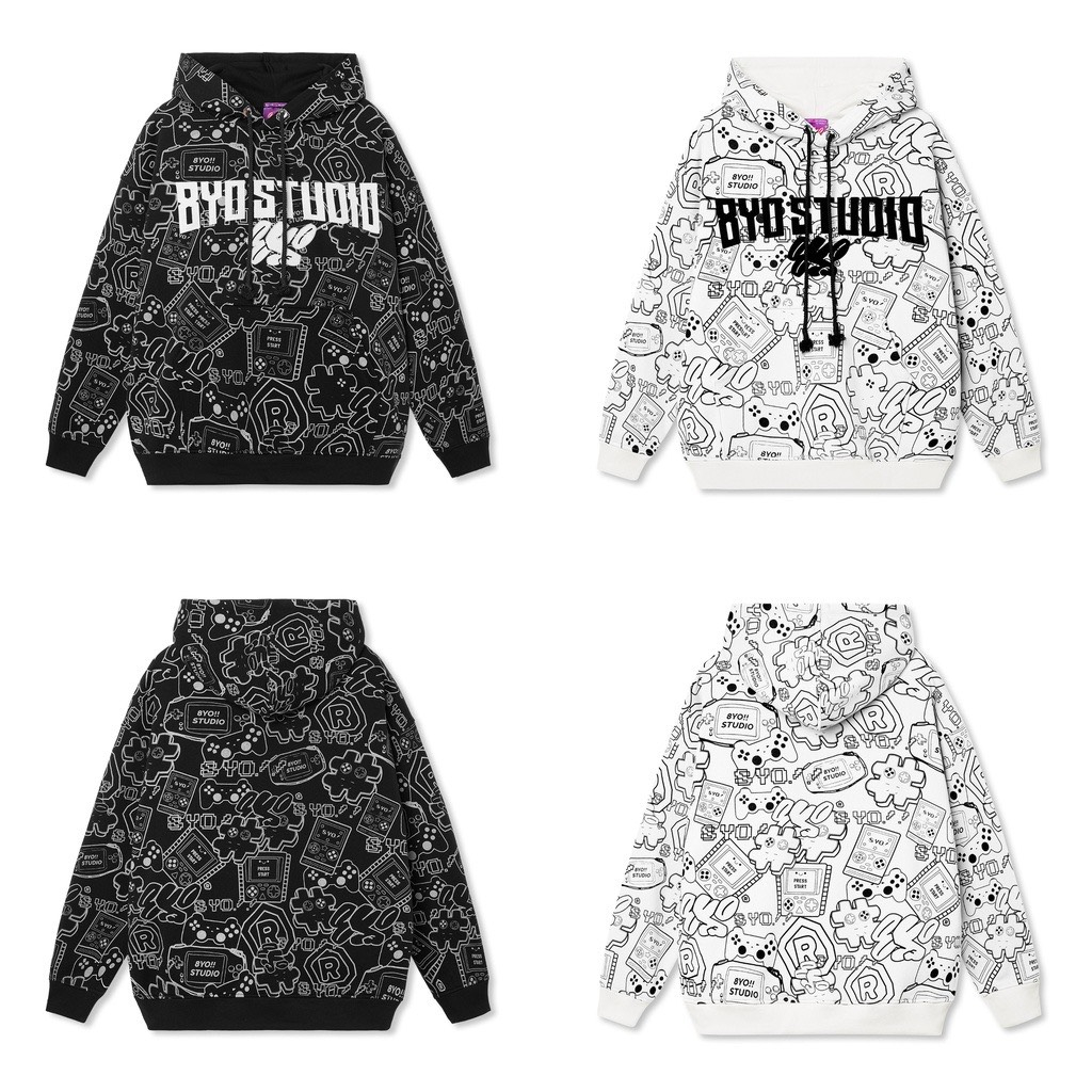 Áo Hoodie 8Y0 Mũ Trùm 2 Lớp Form Rộng Unisex Vải Nỉ Bông Cotton Cao Cấp