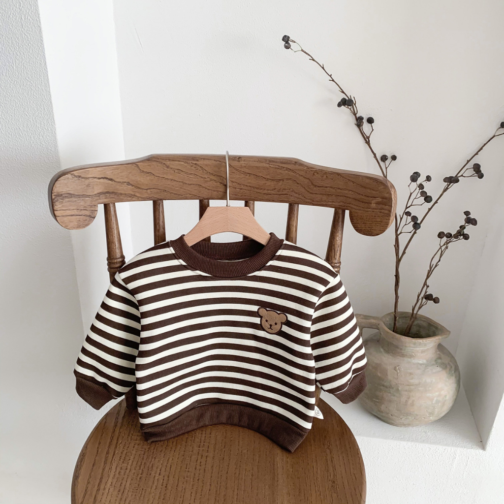 Áo nỉ bông sweater dài tay cho bé trai bé gái phong cách Hàn
