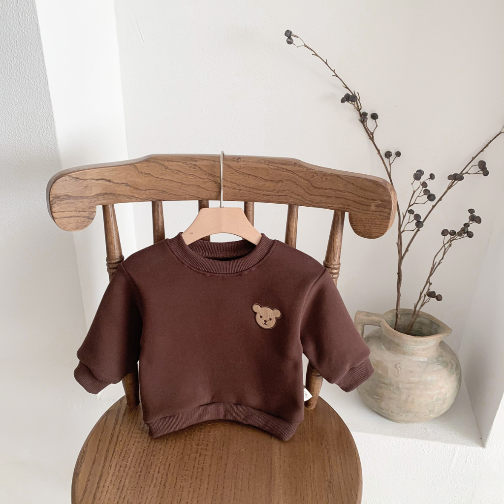 Áo nỉ bông sweater dài tay cho bé trai bé gái phong cách Hàn