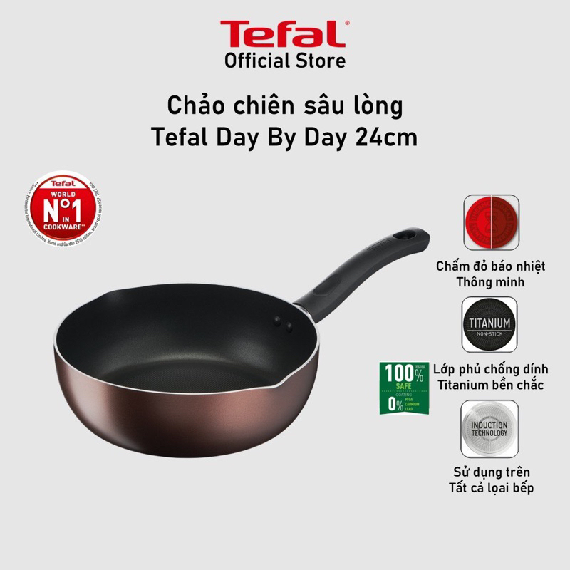 Chảo chiên sâu lòng Tefal Day By Day 24cm G1436405