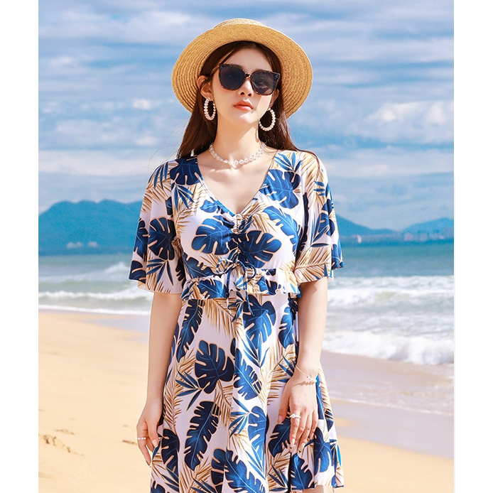 Bộ đồ bơi nữ liền thân dáng váy size lớn 54 64kg