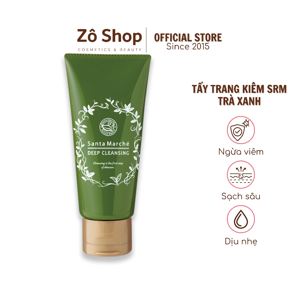 Gel tẩy trang trà xanh Santa Marché giảm viêm, ngừa mụn - Santa Marché Deep Cleansing 70g