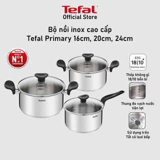 Bộ nồi inox tefal primary 16/20/24cm e308s674