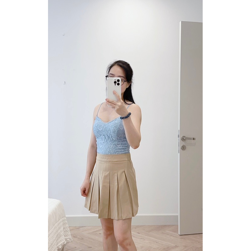 Áo hai dây ren stra