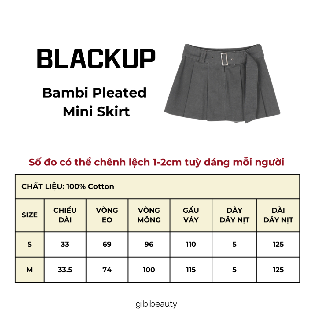 Váy BLACKUP Bambi Pleated Mini Skirt