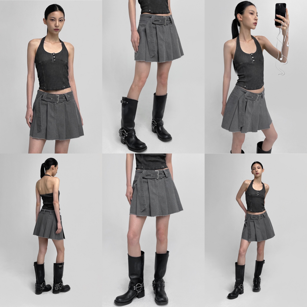 Váy BLACKUP Bambi Pleated Mini Skirt