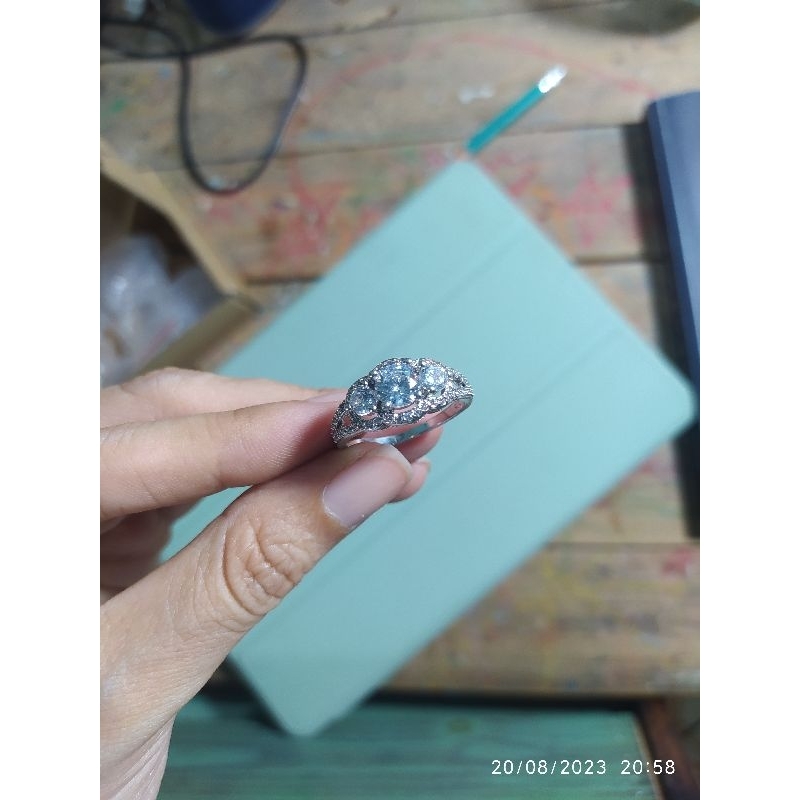 Nhẫn bạc si kim mạ vàng