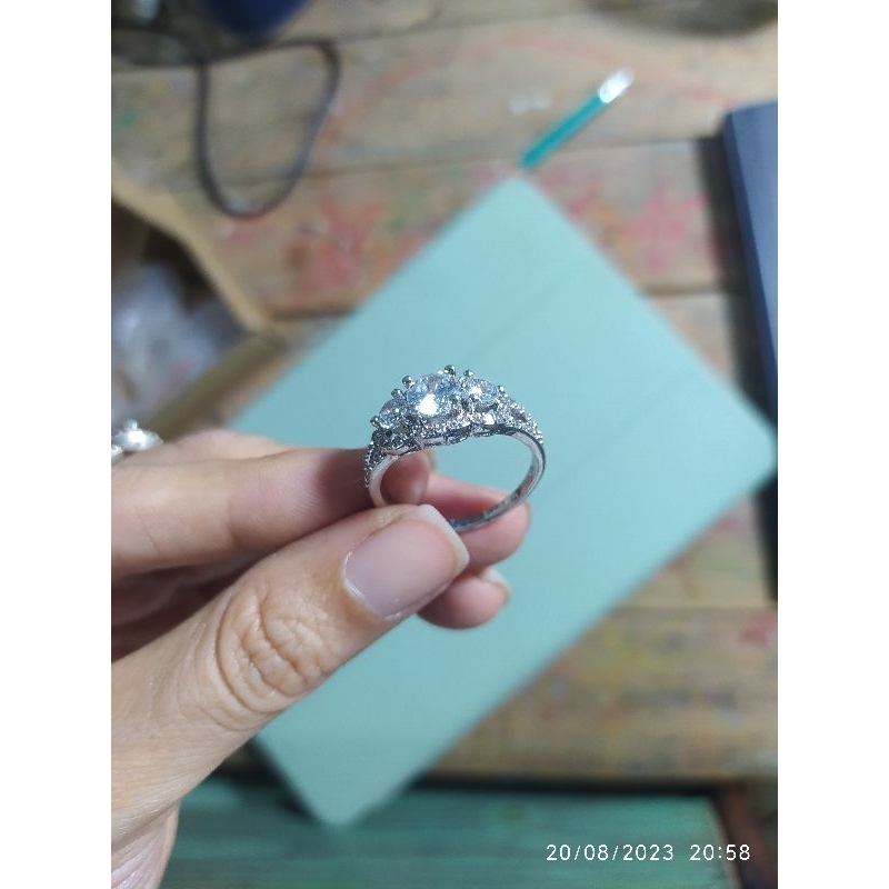 Nhẫn bạc si kim mạ vàng