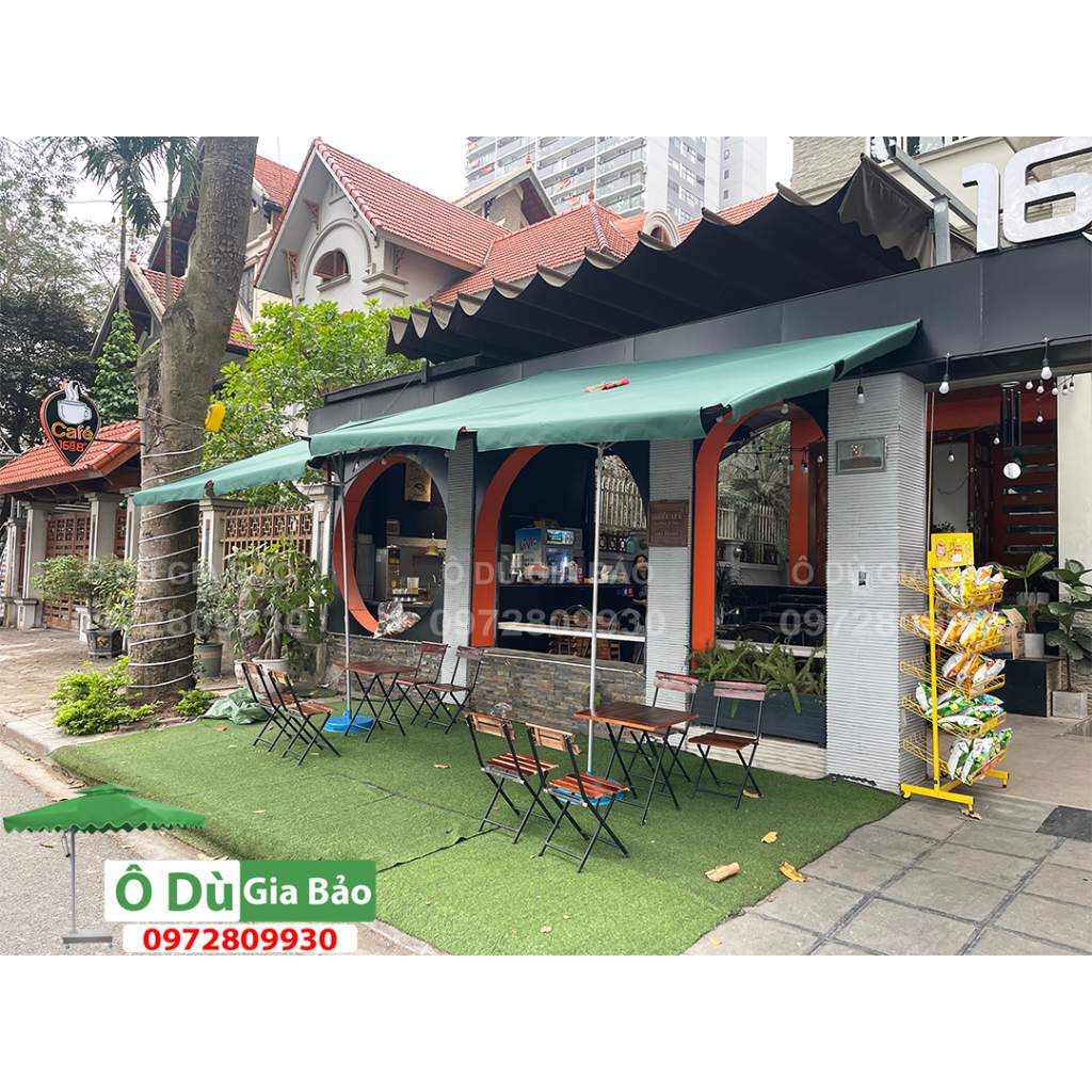 Ô Dù Mái Chéo-Mái Nghiêng-Vải bạt cao cấp-Che Mưa Che Nắng Ngoài Trời  (Chưa bao gồm ch