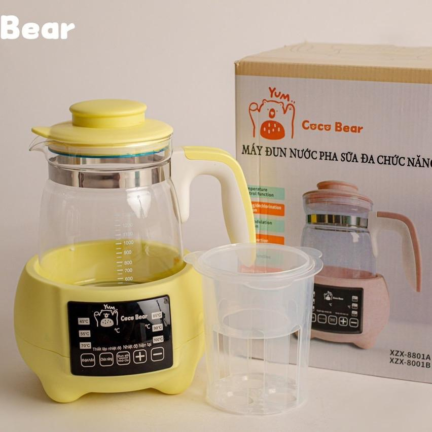 Ấm đun nước pha sữa, bình đun nước Coco Bear hâm sữa cho bé - TẶNG KHAY HÂM SỮA