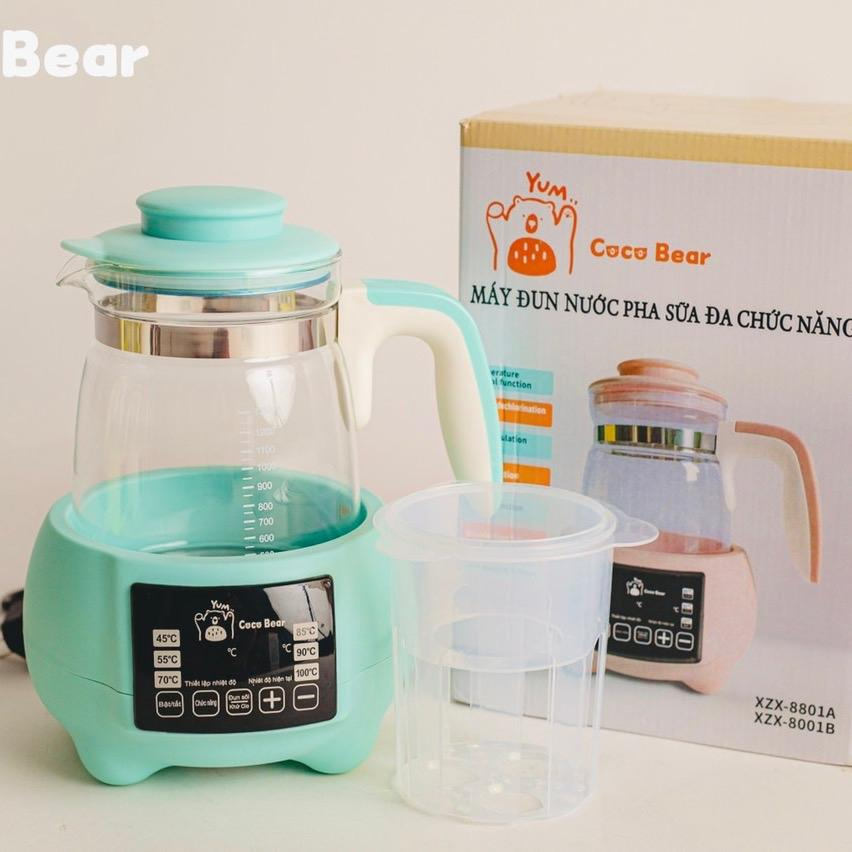 Ấm đun nước pha sữa, bình đun nước Coco Bear hâm sữa cho bé - TẶNG KHAY HÂM SỮA
