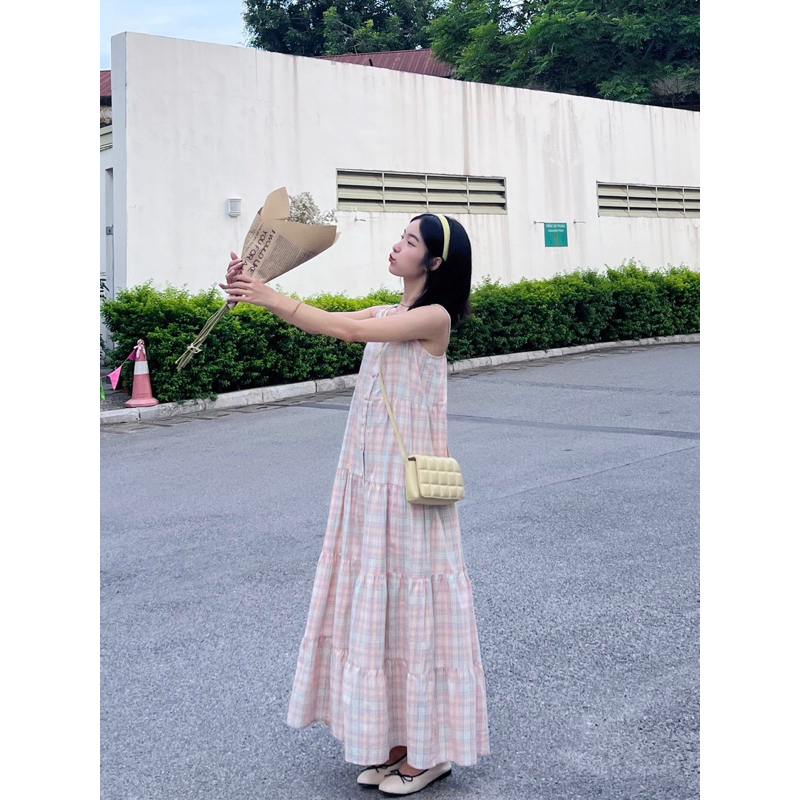 ĐẦM MAXI BABYDOLL MÀU CARO KẸO NGỌT