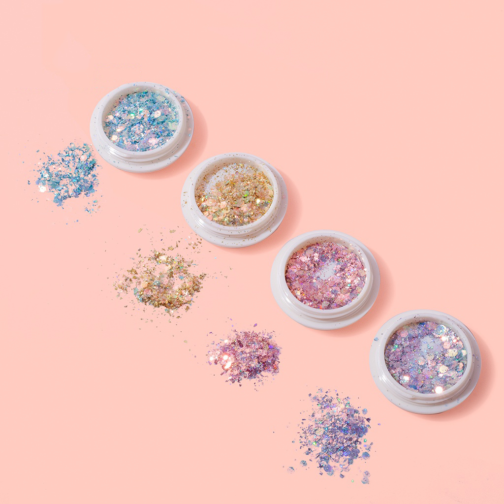 Set nhũ kim tuyến 8 màu trang trí móng đắp ẩn gel phong cách Hàn Nhật