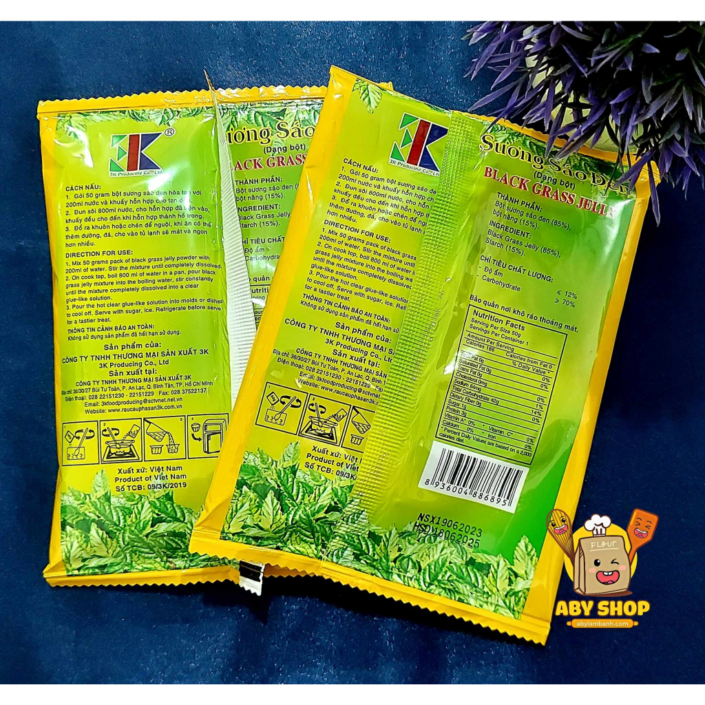 Bột sương sáo đen 3K ⚡ LOẠI NGON ⚡ bột sương sáo đen có mùi vị thơm ngon chế biến đơn giản, nhanh gọn