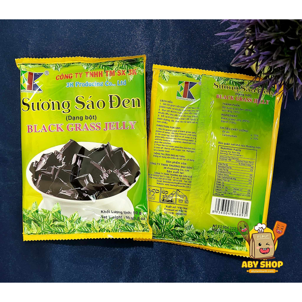 Bột sương sáo đen 3K ⚡ LOẠI NGON ⚡ bột sương sáo đen có mùi vị thơm ngon chế biến đơn giản, nhanh gọn