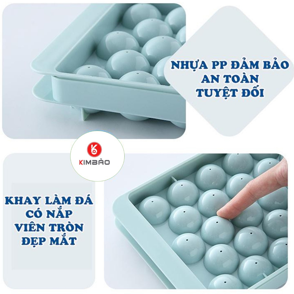 Khay đá nhựa, Khuôn thạch rau câu, Khay đá bi tròn, mặt cười, trữ đồ ăn dặm cho bé -kimbao