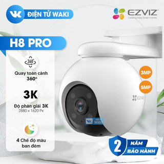 Camera Wifi Ngoài Trời EZVIZ H8 Pro 2K 3MP/3K 5MP - Tầm Nhìn Rộng 360 Độ, Có Đàm thoại, Màu Ban Đêm, Đèn Còi Hú Báo Độn