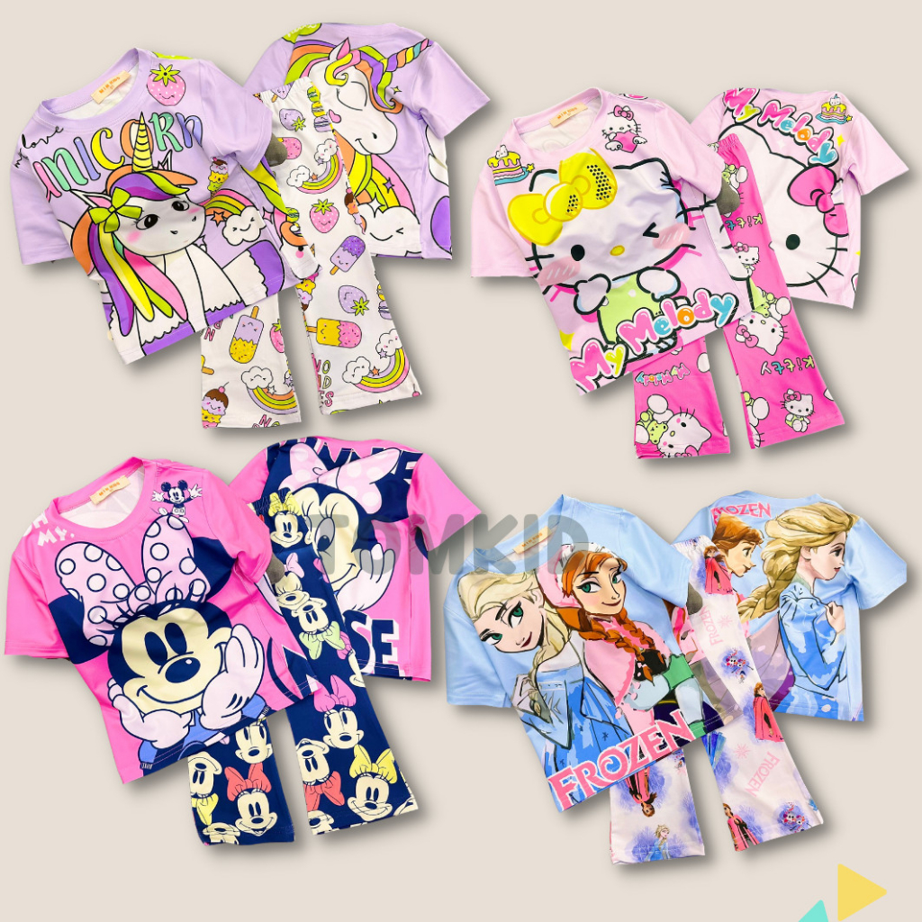 Đồ bộ cho bé gái đồ dài tay ngắn cho bé gái thun lạnh chính phẩm loại 1 co giãn không nhão vải 10-40kg Tomkids