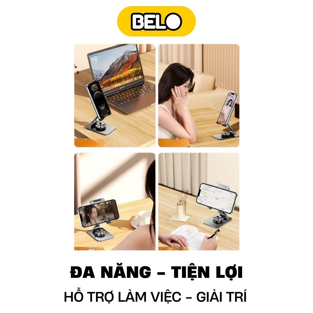 Giá đỡ điện thoại để bàn, kệ để điện thoại ,máy tính bảng livestream xoay 360 độ điều chỉnh dễ dàng chống trượt - Belo