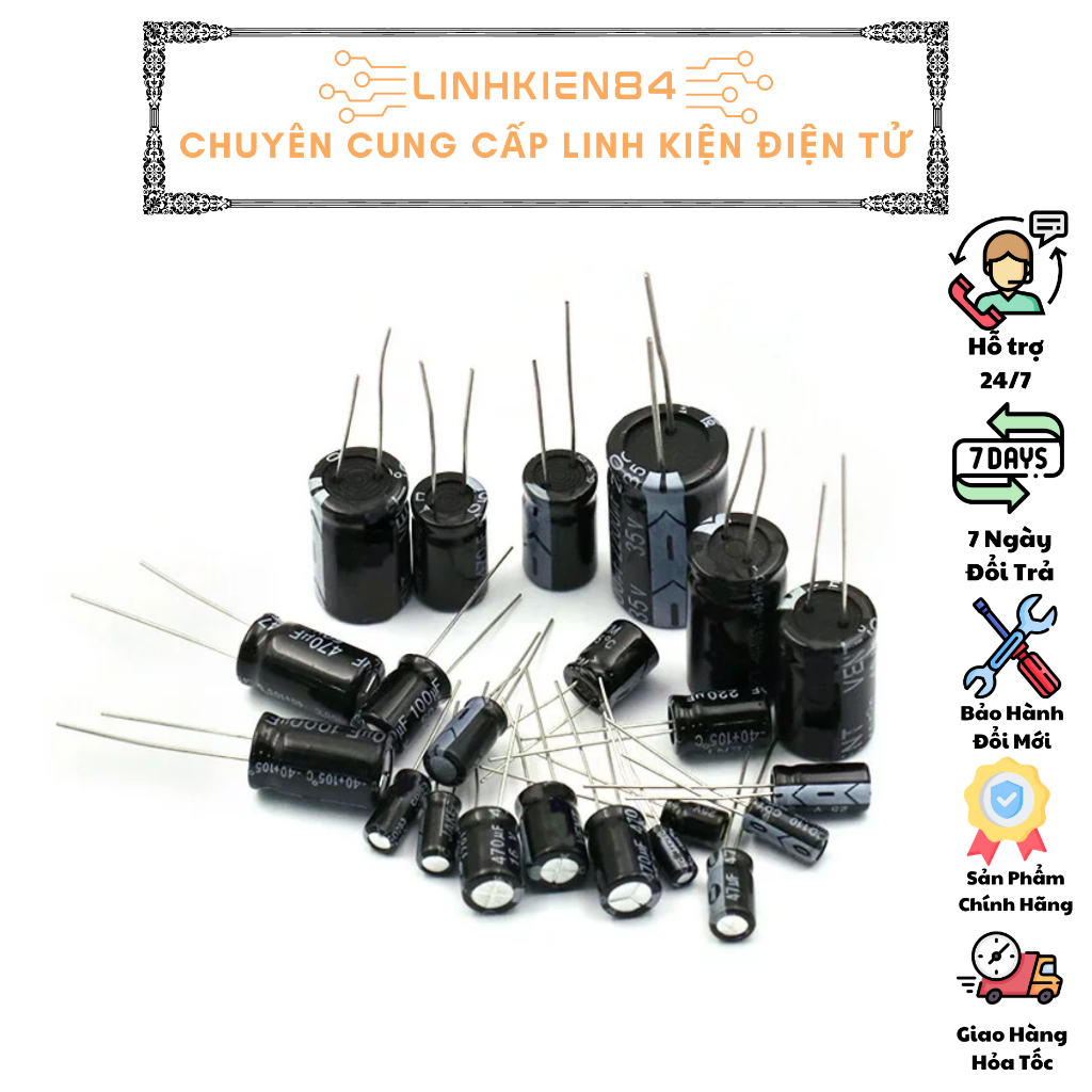 COMBO 10 Chiếc Tụ Hóa, Tụ Phân Cực Từ 0UF - 10UF