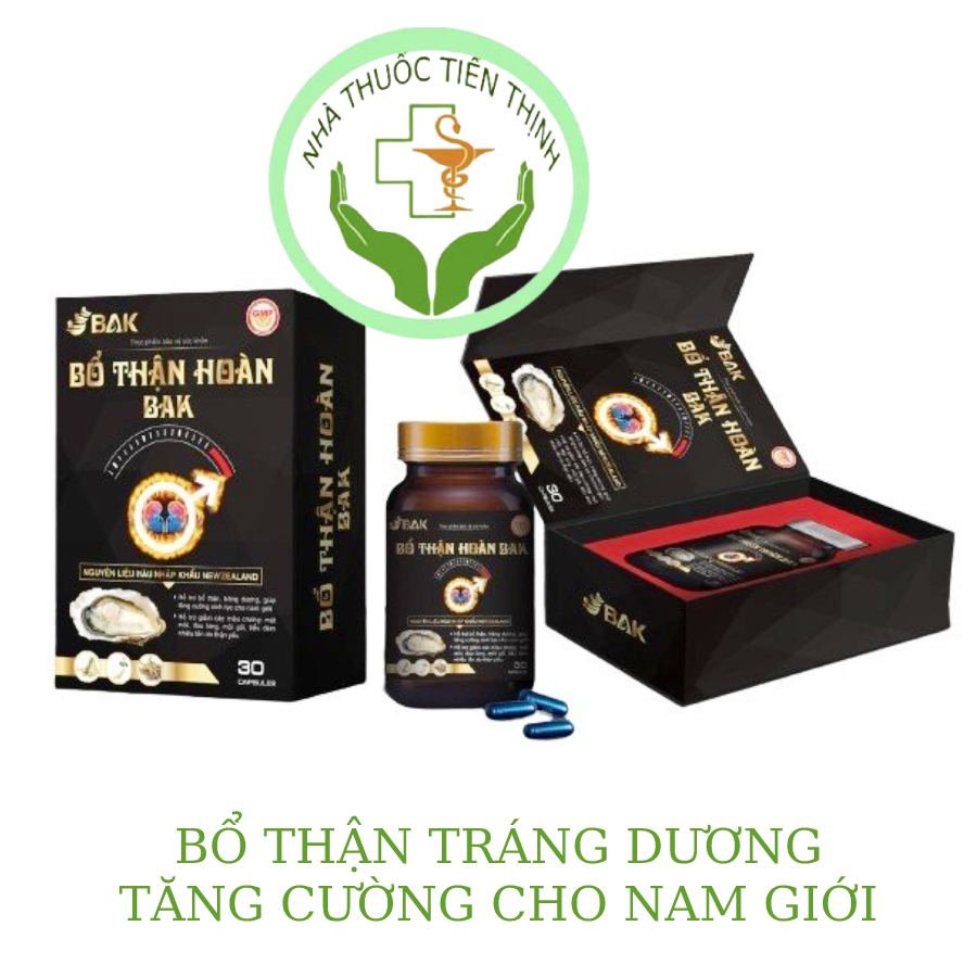 Viên uống thảo dược BỔ THẬN HOÀN BAK (Chai 30 viên) Hỗ trợ dưỡng huyết tư âm, Bổ thận tráng dương, bổ thận cố tinh