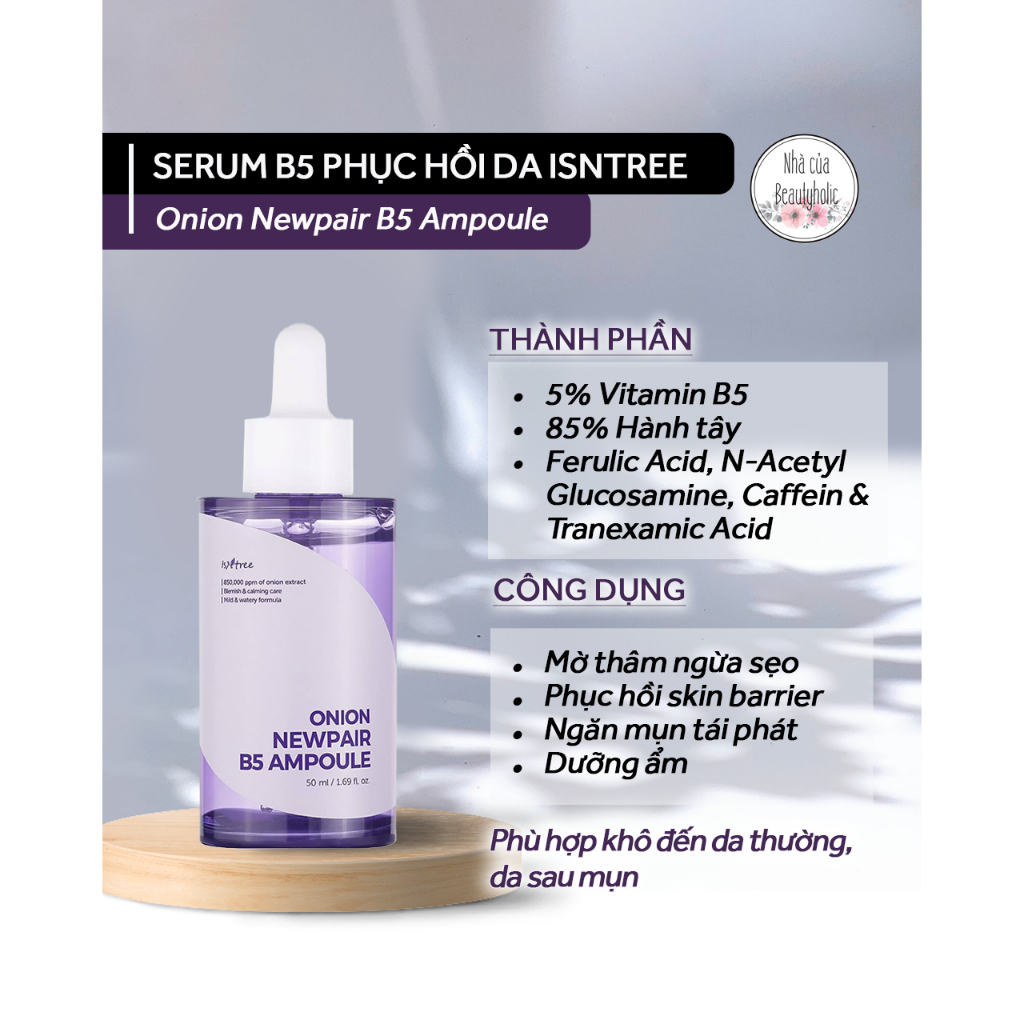 Serum phục hồi & chăm sóc da sau mụn ISNTREE ONION NEWPAIR B5 AMPOULE