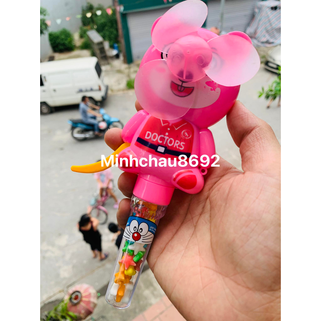 Kẹo + quạt cầm tay chú mèo dễ thương - MỘT cây