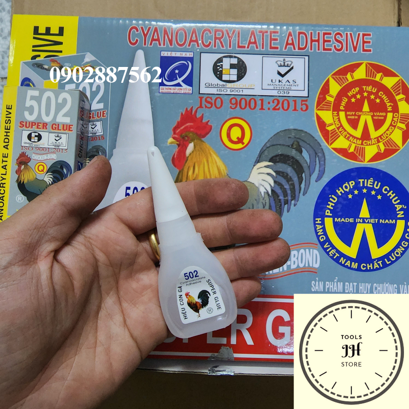 Keo dán sắt 502 20ml hiệu con gà