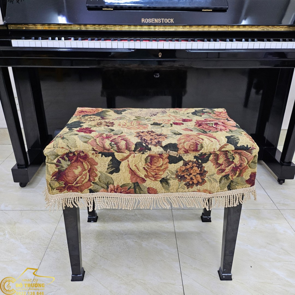 Khăn phủ ghế đàn Piano hoa mẫu đơn