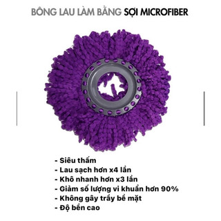 Bông lau nhà 360 độ inox cao cấp siêu dày