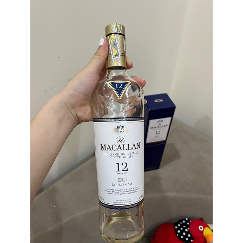 Vỏ chai rượu macallan 12 năm sưu tầm trang trí nhà cửa,tủ quầy kệ quán bar