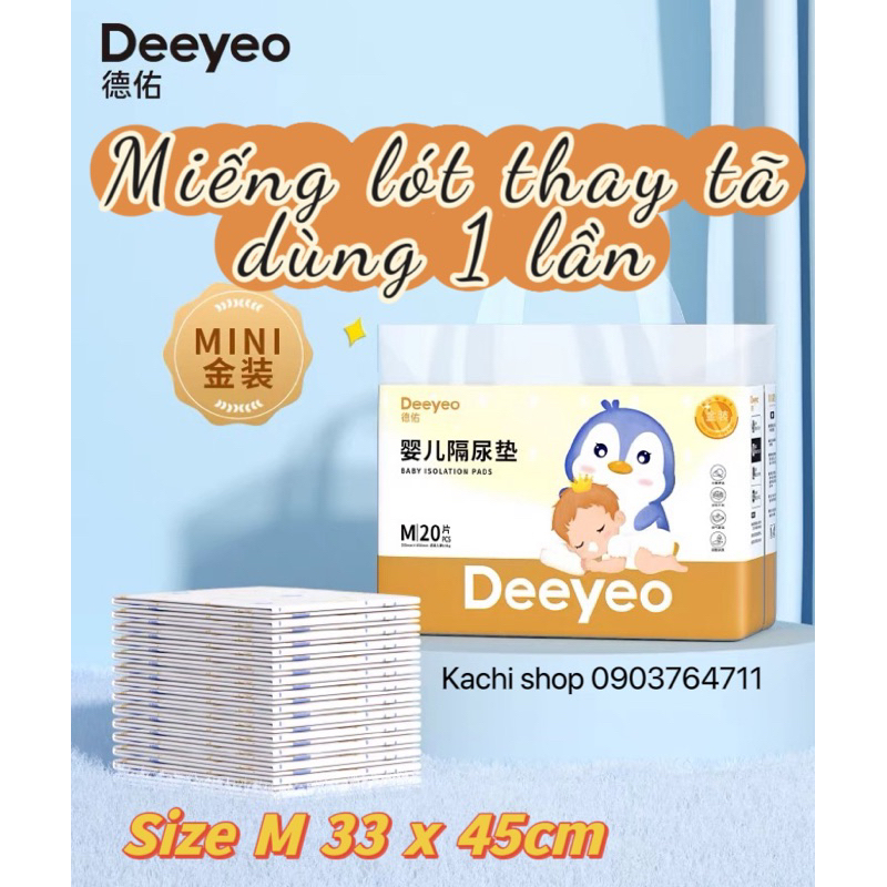 20 miếng - Miếng lót thay tã bỉm chống thấm dùng 1 lần cho bé sơ sinh