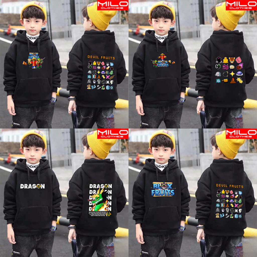 [ Milo.Clothes ] BST Áo Hoodie Trẻ Em In Hình Logo game Blox Fruit 2 mặt - Vải Nỉ Dầy Ấm áp