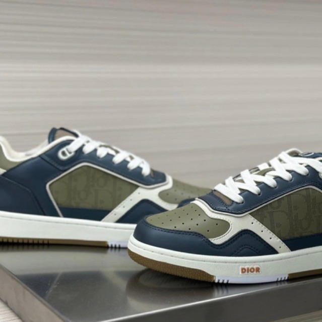 GIÀY DIO B27 LOW XANH NÂU NAM NỮ LAI AU DA THẬT SC