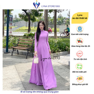 Áo dài truyền thống, áo dài 4 tà chiffron màu tím cà thanh lịch, trang nhã