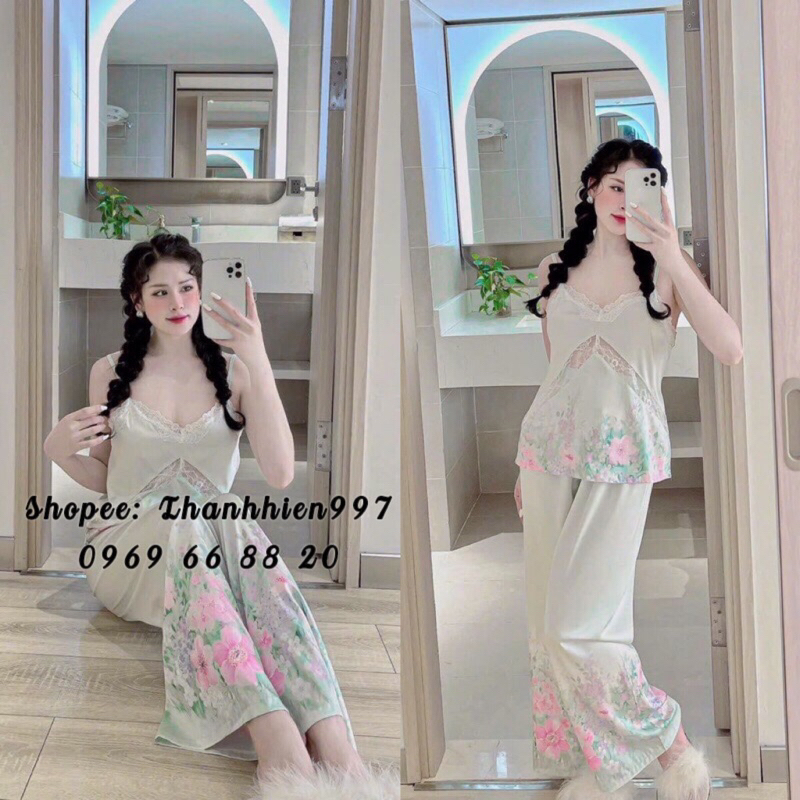 ❤️Hàng QC❤️Bộ ngủ 2s lụa quần dài ống rộng _Thanhhien997_lụa satin cao cấp, tôn dáng 1065.